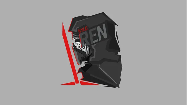 Star Wars Kylo Ren in gray minimalist 8K wallpaper