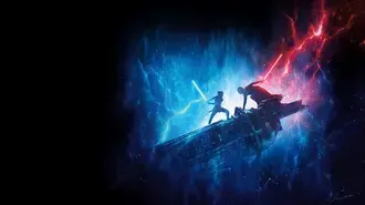 Tapeta Hviezdne vojny, Reyin modrý svetelný meč vs, červený svetelný meč Kylo Rena 4K