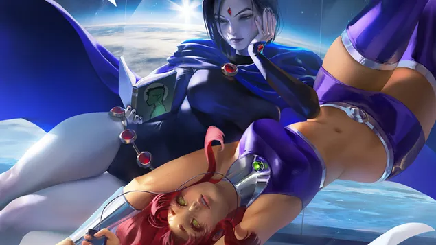 Hình nền Starfire & Raven (DC) 8K