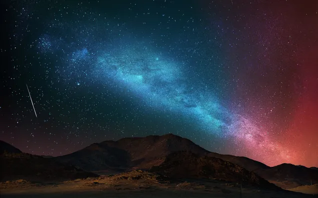 砂漠の星空の夜