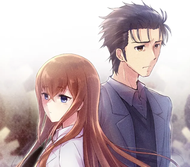 ประตู Steins - Makise Kurisu & Rintarou Okabe HD วอลเปเปอร์