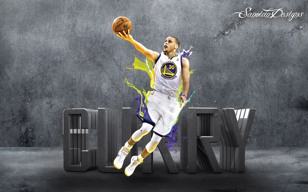Stephen Curry weißer und schwarzer Hintergrund herunterladen