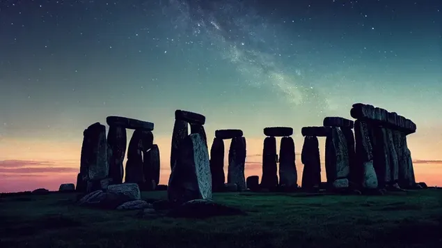 Stonehenge Starry Night 4K wallpaper