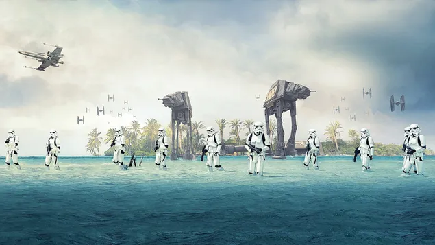 Stormtrooper dengan AT-AT Walker dari Star Wars unduhan