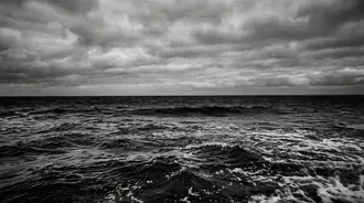 stormy ocean, dark clouds: dramatic black and white seascape download