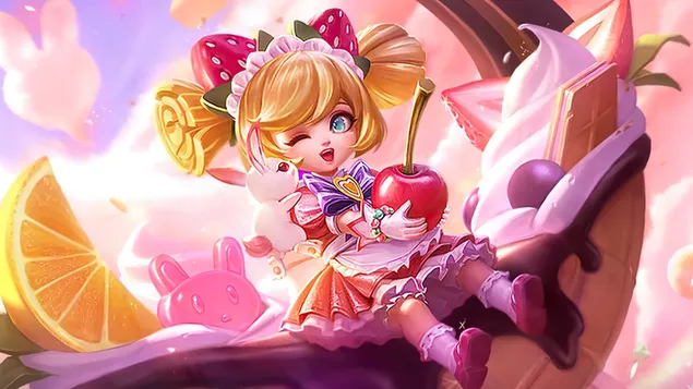 Tapeta Strawberry Parfait Starlight Chang'e – Mobile Legends (ML) 4K