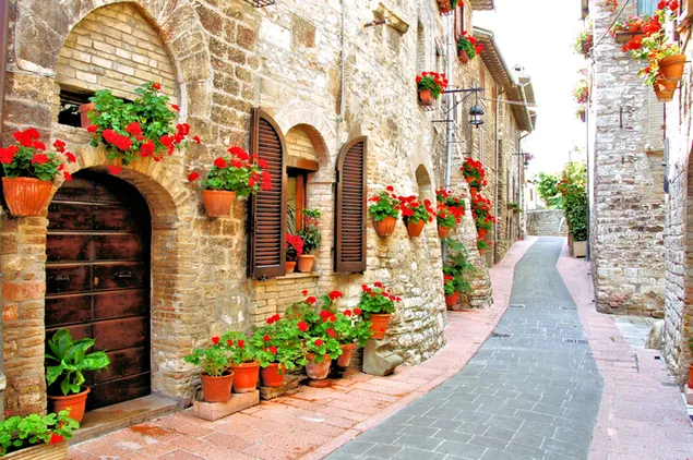 Straat in Italië 4K achtergrond