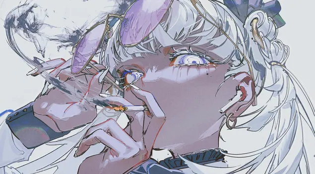 Tapeta Stud Girl Fajčenie 4K