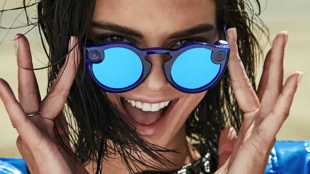 Stunning Model 'Kendall Jenner' in Blue Sunglasses