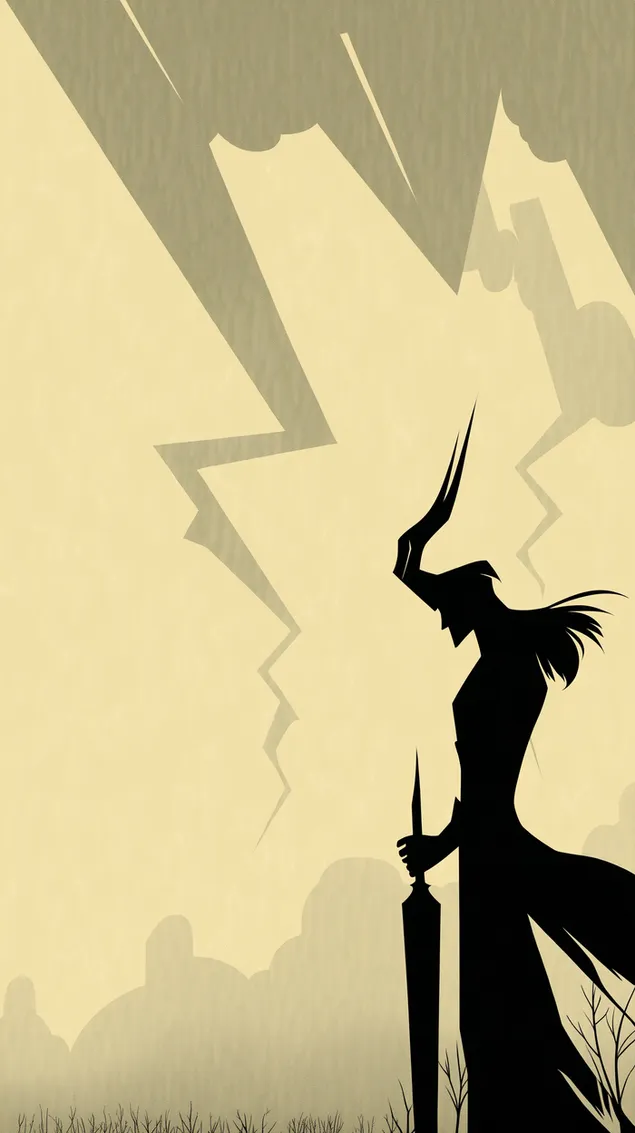 gestileerde dark lord silhouet teen stormagtige hemel aflaai