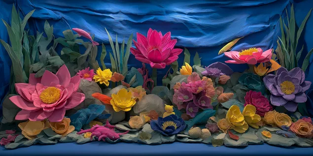 فانتزی گلدار غرق شده کاغذدیواری  2K