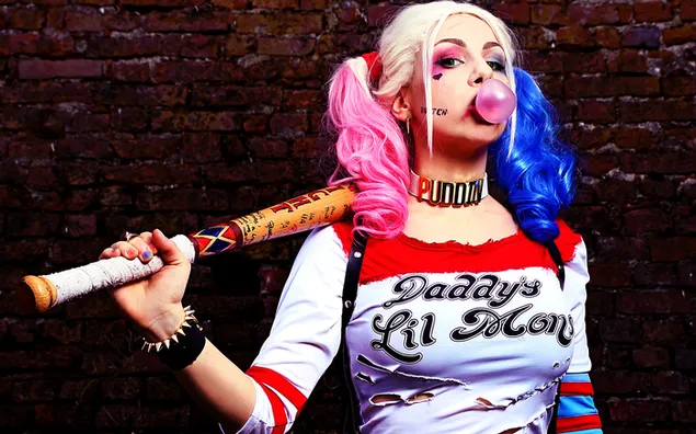 Hình nền Phim Biệt đội cảm tử - Harley Quinn với cây gậy bóng chày 2K