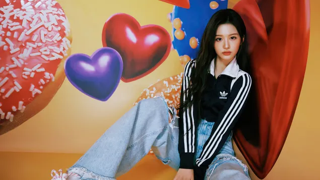 sullyoon is nmixx (kpop band) filme young, dumb, stupid mv shoot atsisiusti