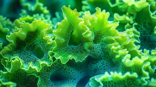 Taustakuva Codium Fragilen smaragditekstuurin auringonpaistettu eleganssi 4K
