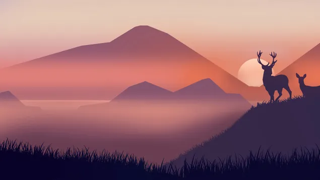 Sunrise Deer Minimalist download