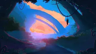 scenario di fantasia al tramonto scarica