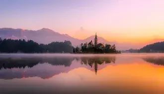 tramonto vista lago 2K sfondo