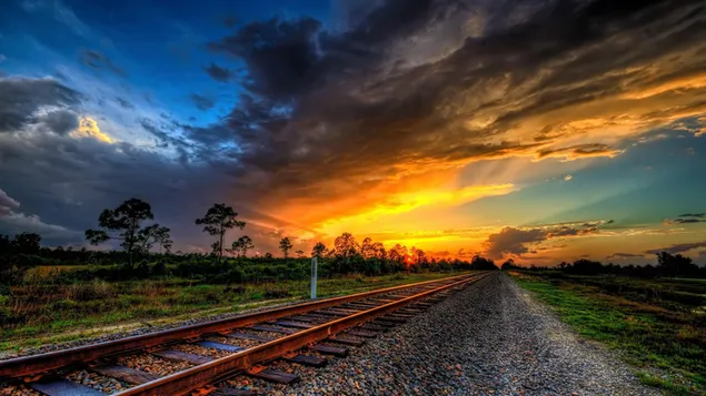Sunset over the Railroad Tracks