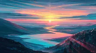 atardecer paisaje rio descargar