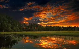Tapeta Panorama západu slunce 2K