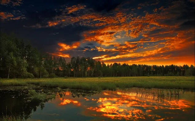 Sonnenuntergang-Skyline 2K Hintergrundbild