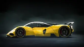 Design de conceito de super carro na cor amarela 4K papel de parede