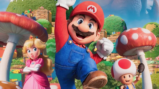 Super Mario Bros. película animada personaje de anime feliz