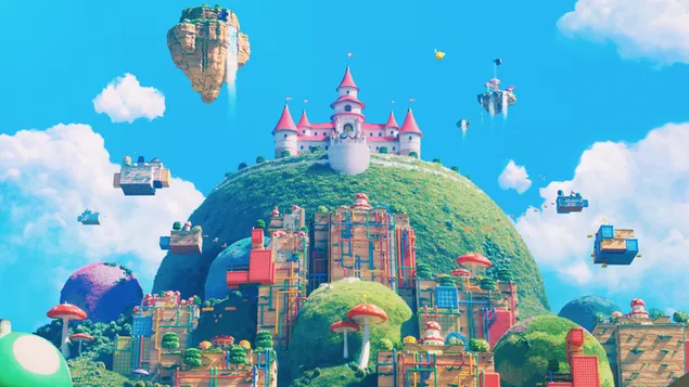 Dibujo de película de animación de dibujos animados de Super Mario Bros. 6K fondo de pantalla