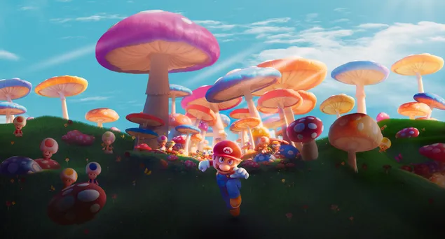 Super Mario Bros. película Super Mario entre setas de colores descargar