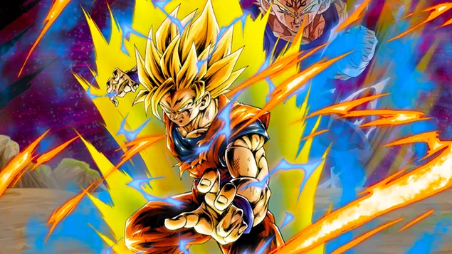 super saiyan 2 goku o dragon ball z [dragon ball legends arts] le haghaidh deisce ioslodail