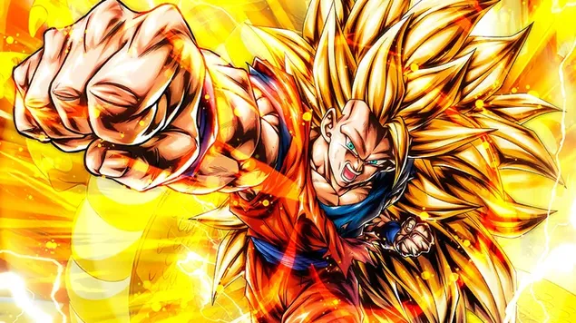 Super Saiyan 3 Goku Dragon Fist de Wrath of the Dragon [DB Legends] HD fons de pantalla
