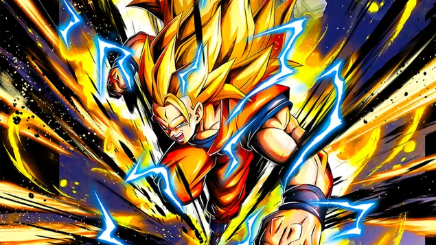 super saiyan 3 goku o dragon ball z [dragon ball legends arts] le haghaidh deisce ioslodail
