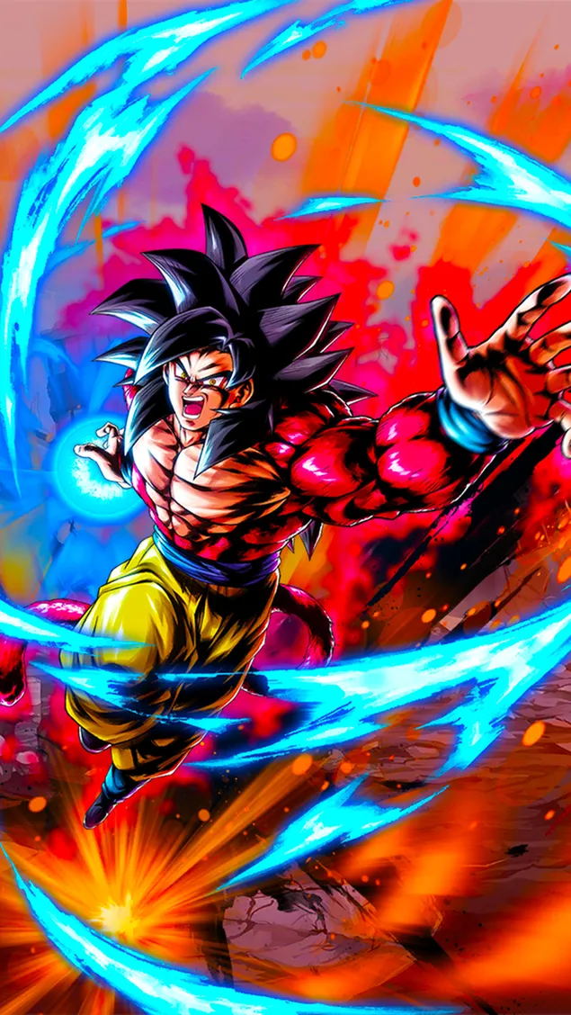 Art de Super Saiyan 4 Goku [Dragon Ball GT] de Dragon Ball Legends (Android/IPhone) 2K fons de pantalla