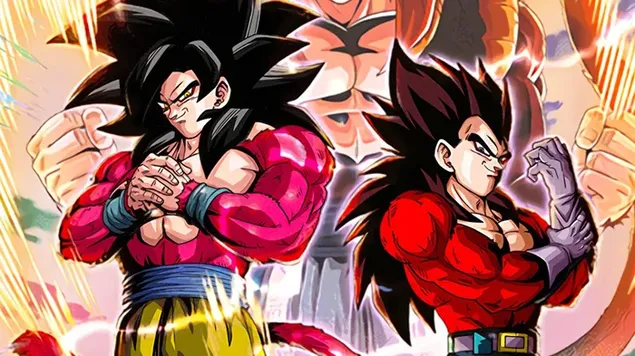 Super Saiyan 4 Goku & Vegeta dari Dragon Ball GT - Shadow Dragon Saga [Dragon Ball Z Dokkan Battle Art]
