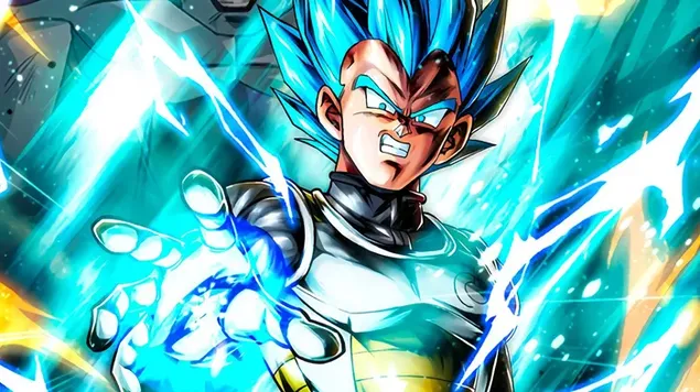 Super Saiyan Blue Vegeta מ-Dragon Ball Super - Resurrection F Saga [Dragon Ball Legends Art] HD טפט