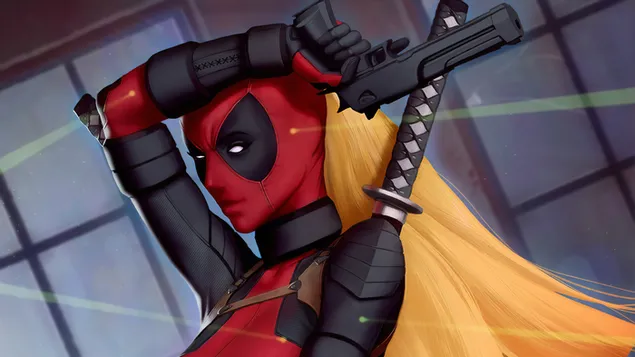 Superheld Lady Deadpool (fanart) 4K Tapeten