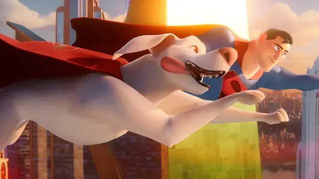 Supermens un Kripto no DC League of Super-Pets 4K fona tapete