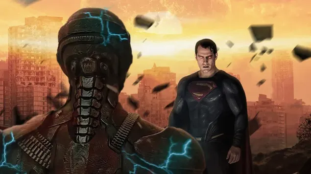 Superman And The Flash Stand vis-à-vis vuneneen 4K Tapeten