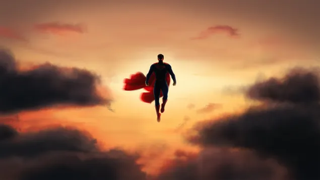 Superman sunset on the fly