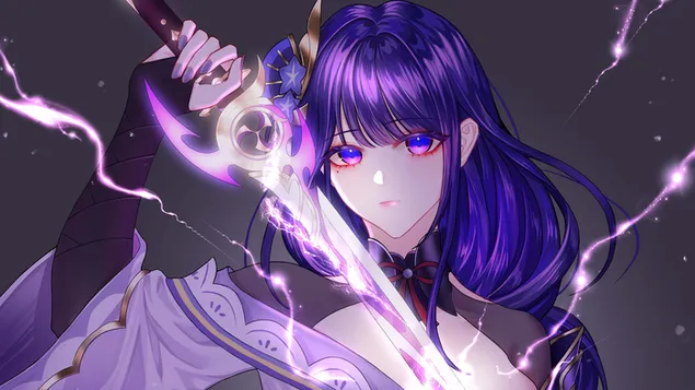 השליט העליון 'ריידן שוגון' - Genshin Impact (משחק וידאו אנימה) 4K טפט