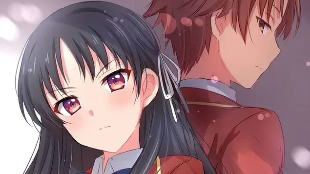 精英教室的堀北铃音和绫小路清隆 4K 壁纸