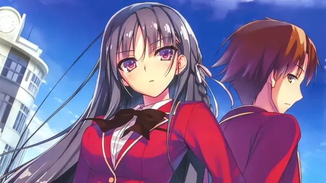 《精英教室》中的堀北铃音和绫小路清隆 4K 壁纸