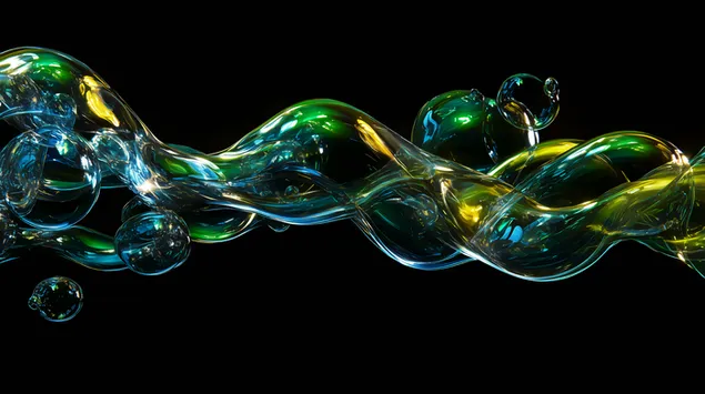 Wirbelnde Farbverlaufsblasen in einer Wassersymphonie 8K Hintergrundbild