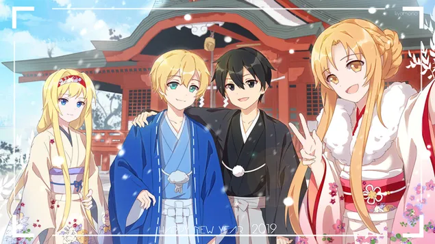 刀劍神域 Alicization - Alice Zuberg,Eugeo,Kirito & Asuna HD 壁紙