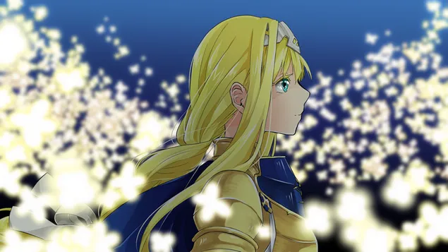 sword art online alicization - alice zuberg flowers night download