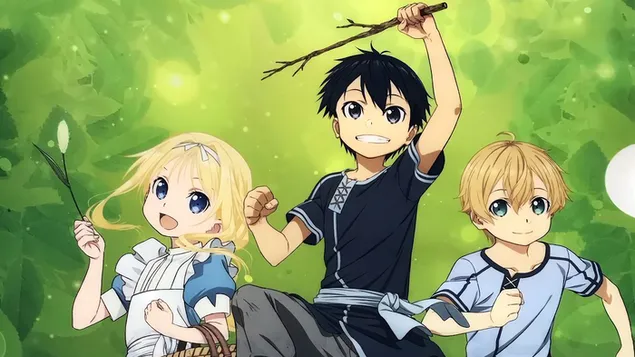 Sword Art Online Alicization - Alice Zuberg, Kirito & Eugeo HD тапет