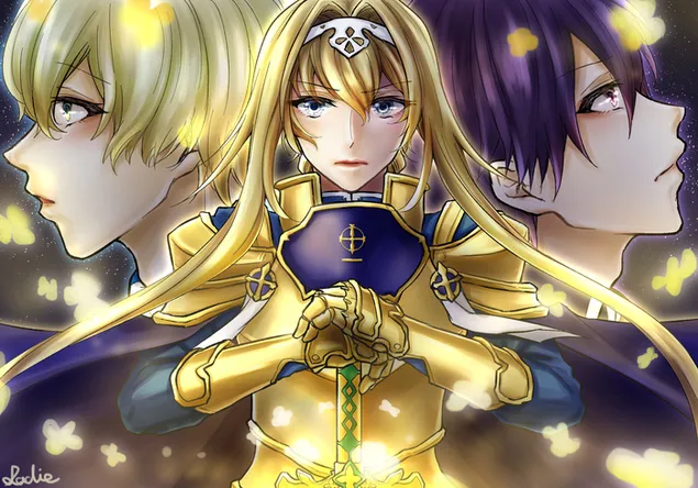 Sword Art Online Alicization - Eugeo,Alice Zuberg & Kirito HD тапет