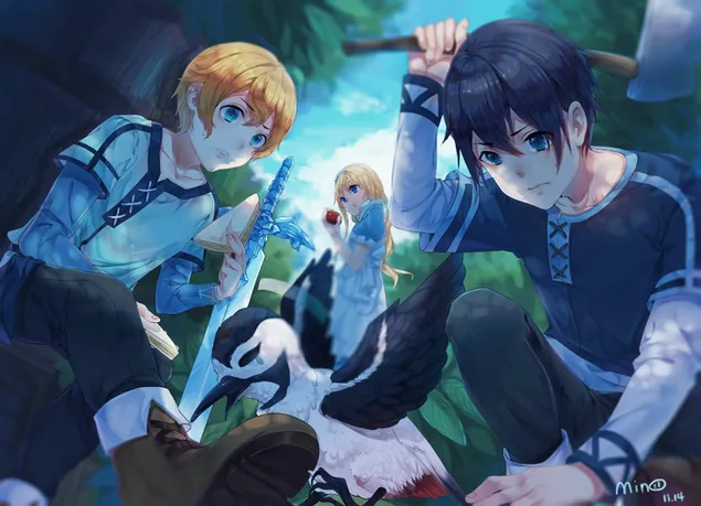 Sword Art Online - Alicization - Eugeo, Kirito & Alice Zuberg 2K тапет