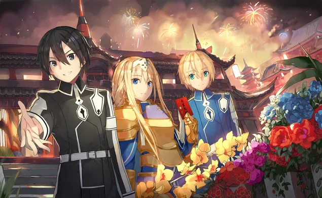 Sword Art Online: Alicization - Kirito, Alice Zuberg & Eugeo HD тапет