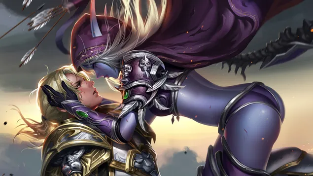 Sylvanas Windrunner & Anduin Wrynn - World of Warcraft (WoW) 4K achtergrond
